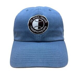 Vintage US Open Tennis Hat Twins Enterprise‎ Adjustable Strapback JP Morgan BLUE